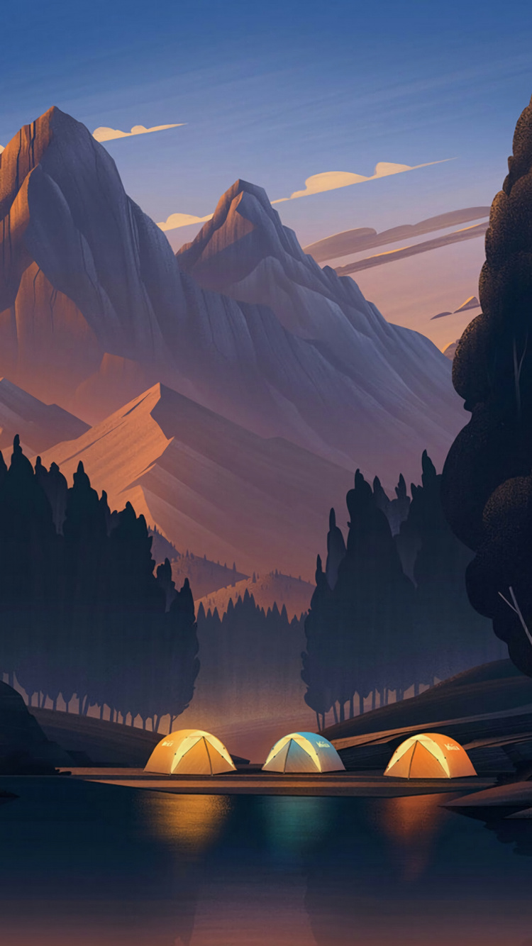 Firewatch, Montaña, Luz, Agua, Naturaleza. Wallpaper in 750x1334 Resolution