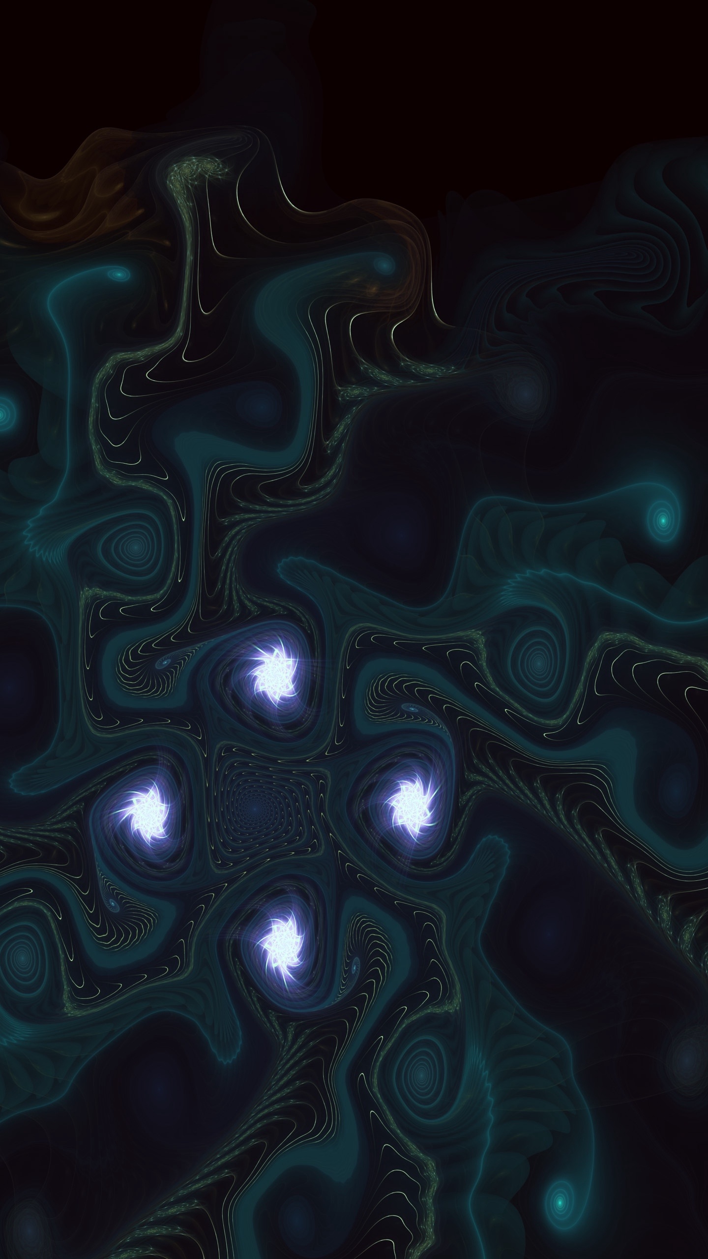 Green and Black Abstract Painting. Wallpaper in 1440x2560 Resolution