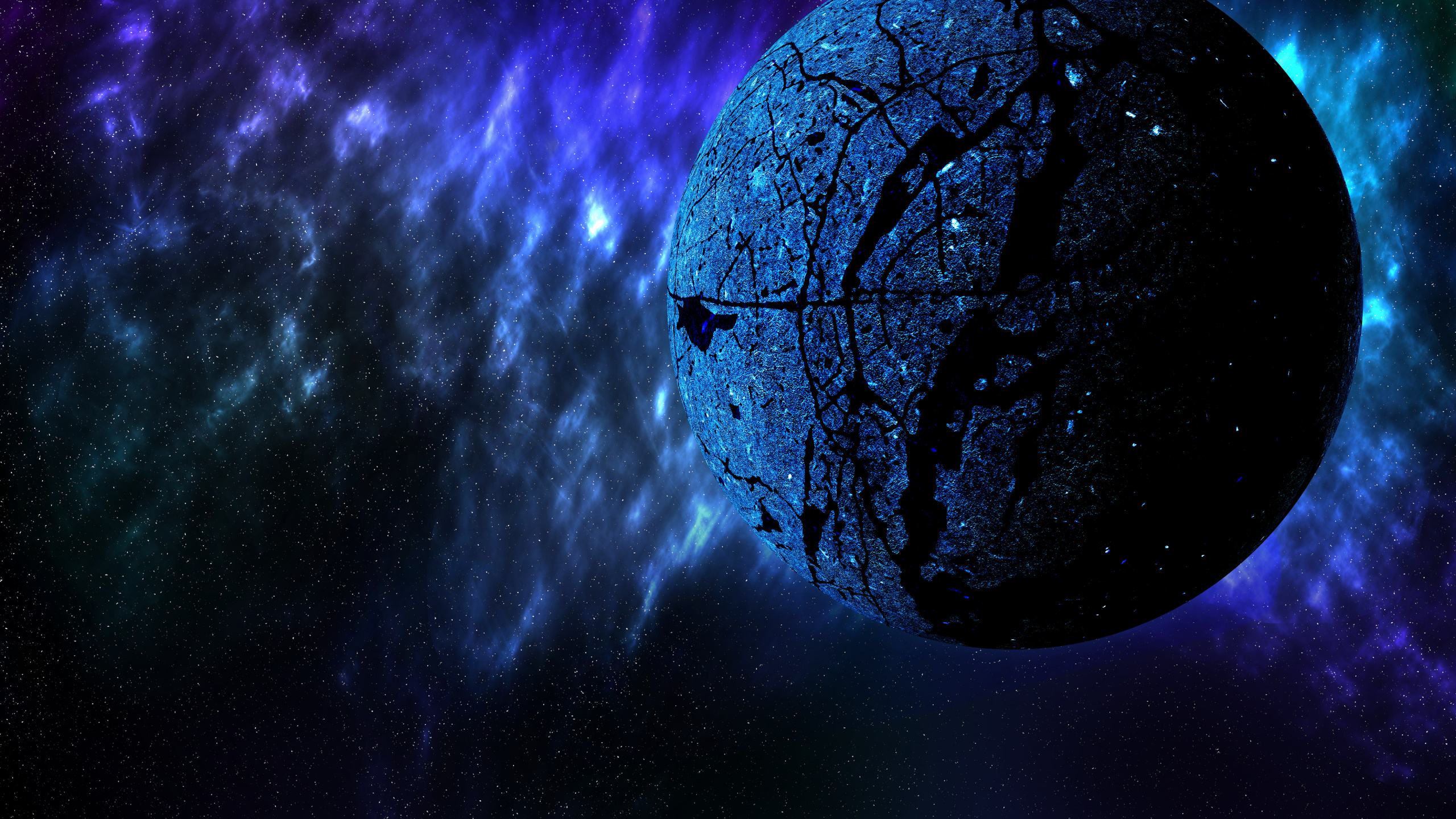 Black and White Planet Illustration. Wallpaper in 2560x1440 Resolution