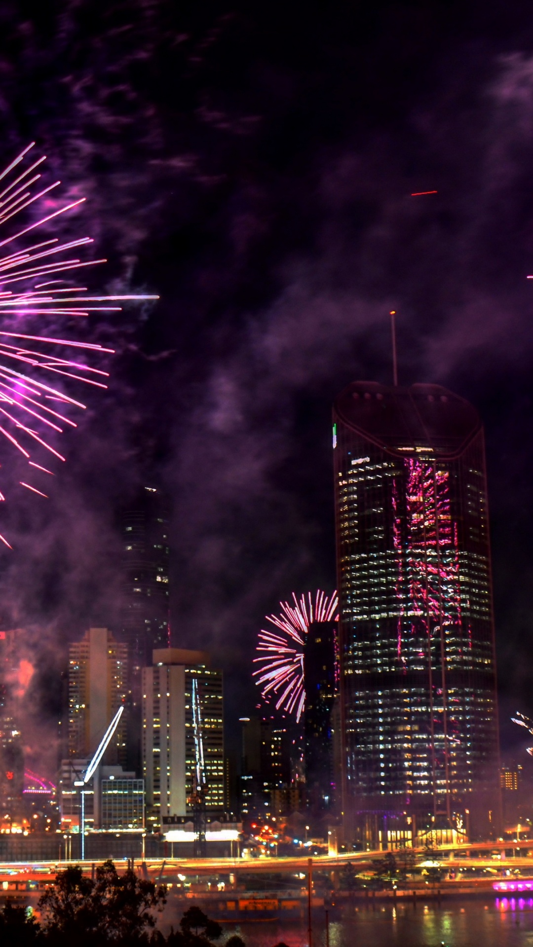 Fireworks, Atmosphere, World, Skyscraper, Light. Wallpaper in 1080x1920 Resolution
