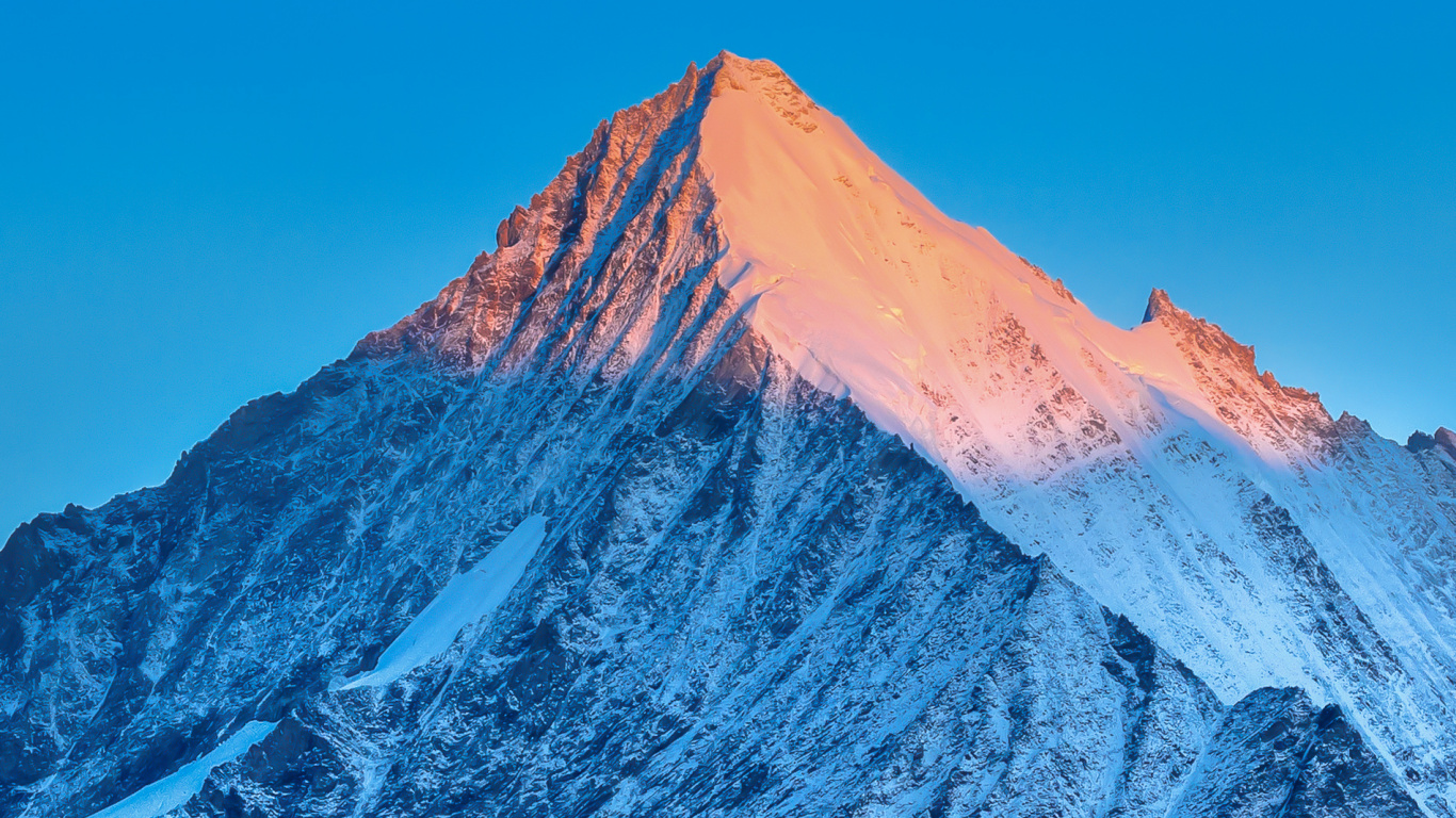 Cumbre, Montaña, Nieve, Pendiente, Volcán. Wallpaper in 1366x768 Resolution