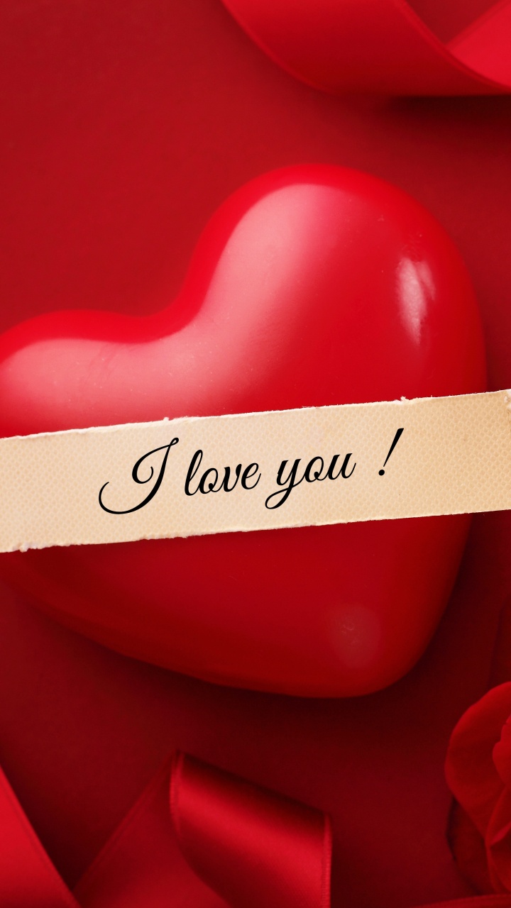 Valentines Day, Heart, Flower, Rose, Red. Wallpaper in 720x1280 Resolution