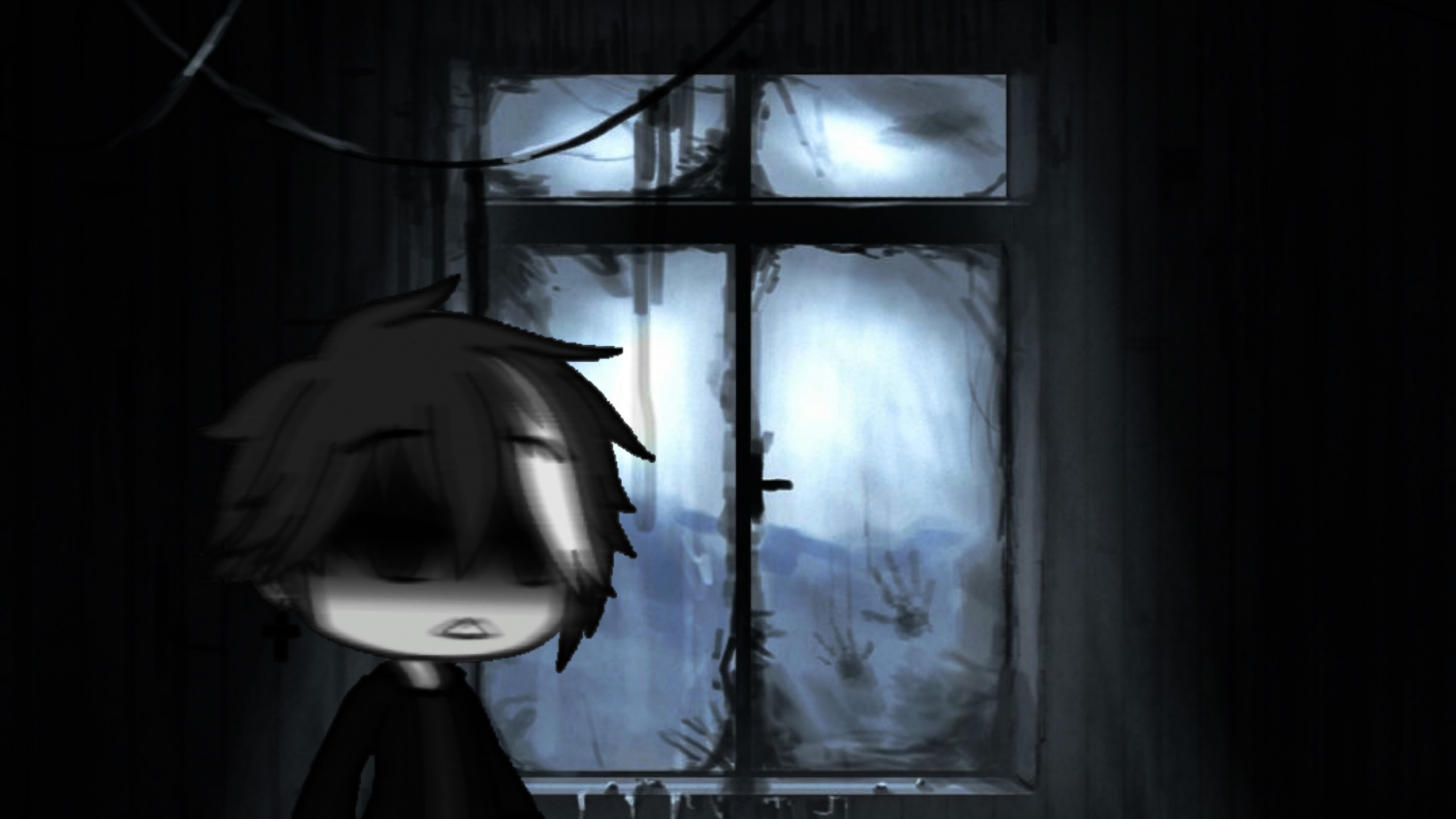 Anime, Haunted House, House, Lazioh, Lighting. Wallpaper in 2560x1440 Resolution