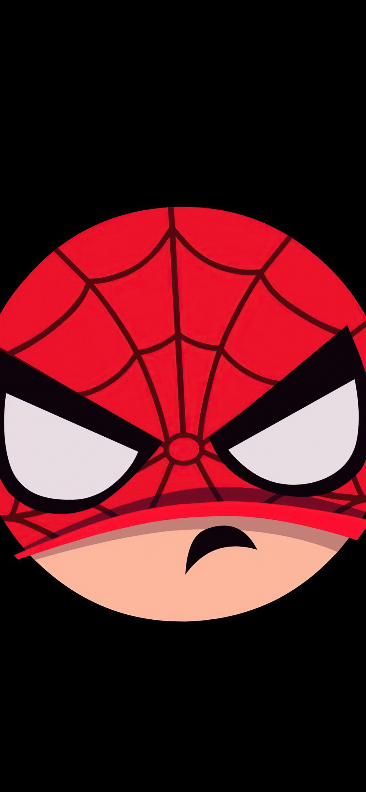 Spiderman, Spiderman Angry Logo, Spider-man, Superhero, Peter Parker. Wallpaper in 1242x2688 Resolution