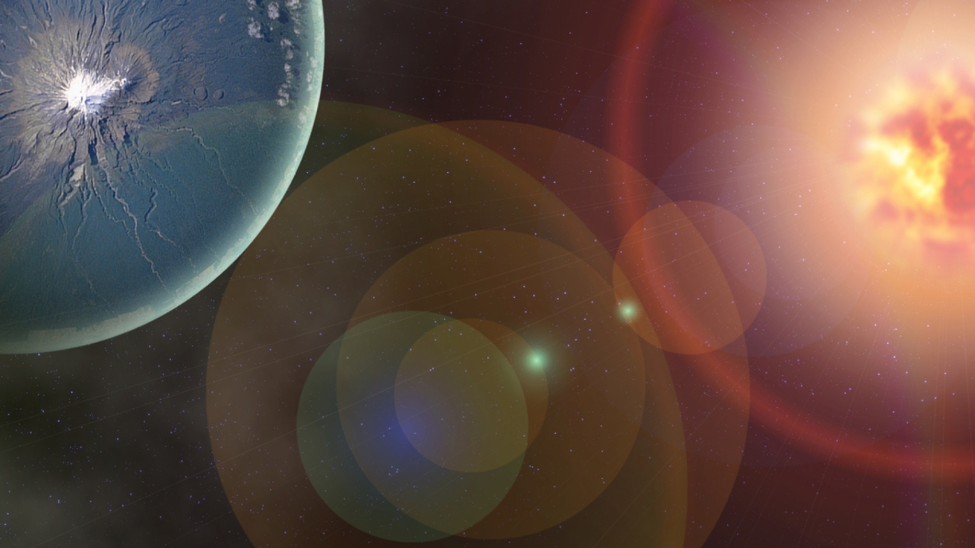 Blue and White Round Light. Wallpaper in 1366x768 Resolution