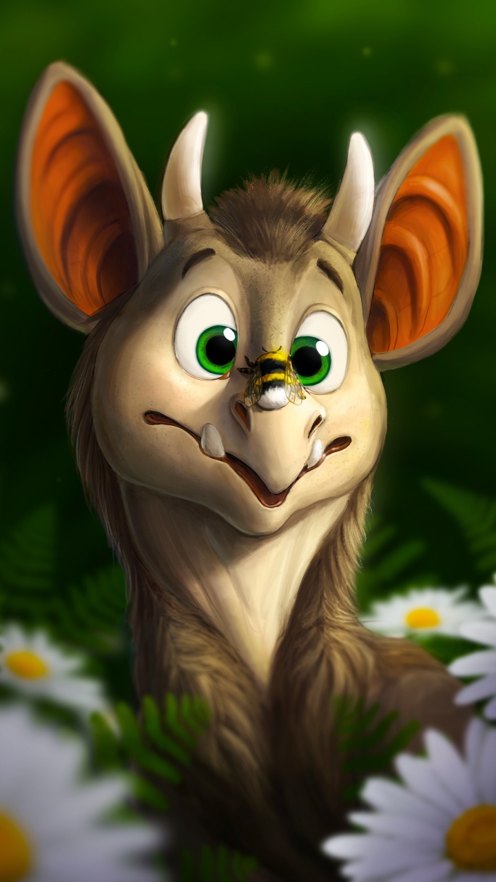 Personaje de Dibujos Animados de Animales Marrón y Blanco. Wallpaper in 720x1280 Resolution