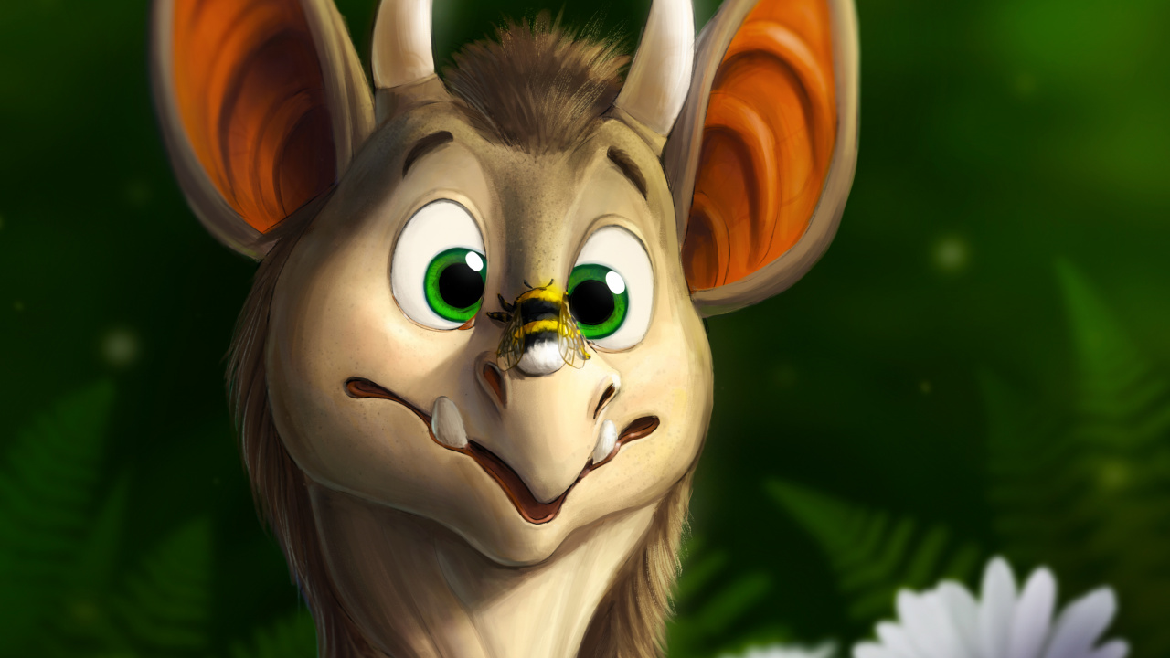 Personnage de Dessin Animé Animal Marron et Blanc. Wallpaper in 1280x720 Resolution