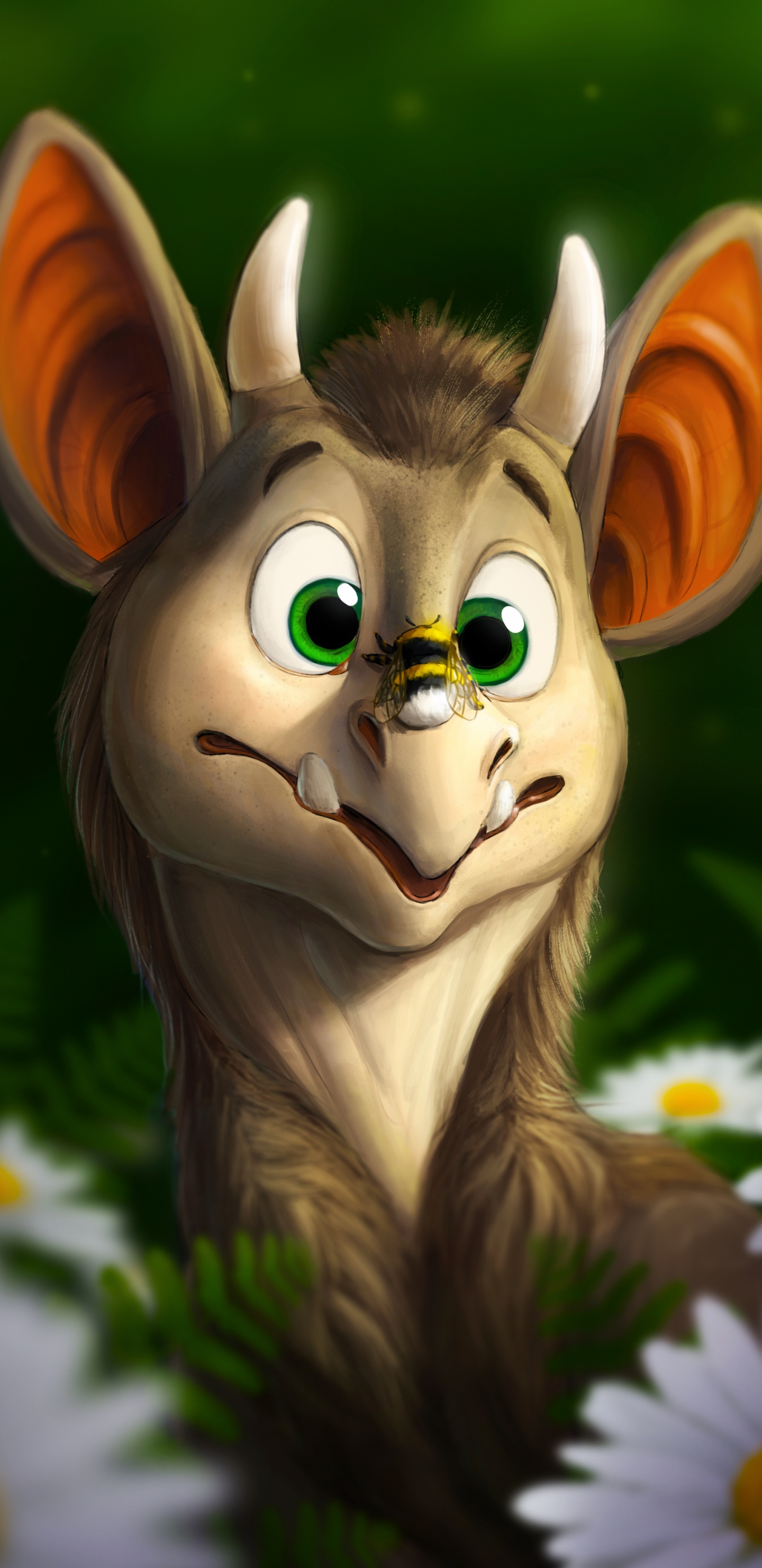 Personnage de Dessin Animé Animal Marron et Blanc. Wallpaper in 1440x2960 Resolution