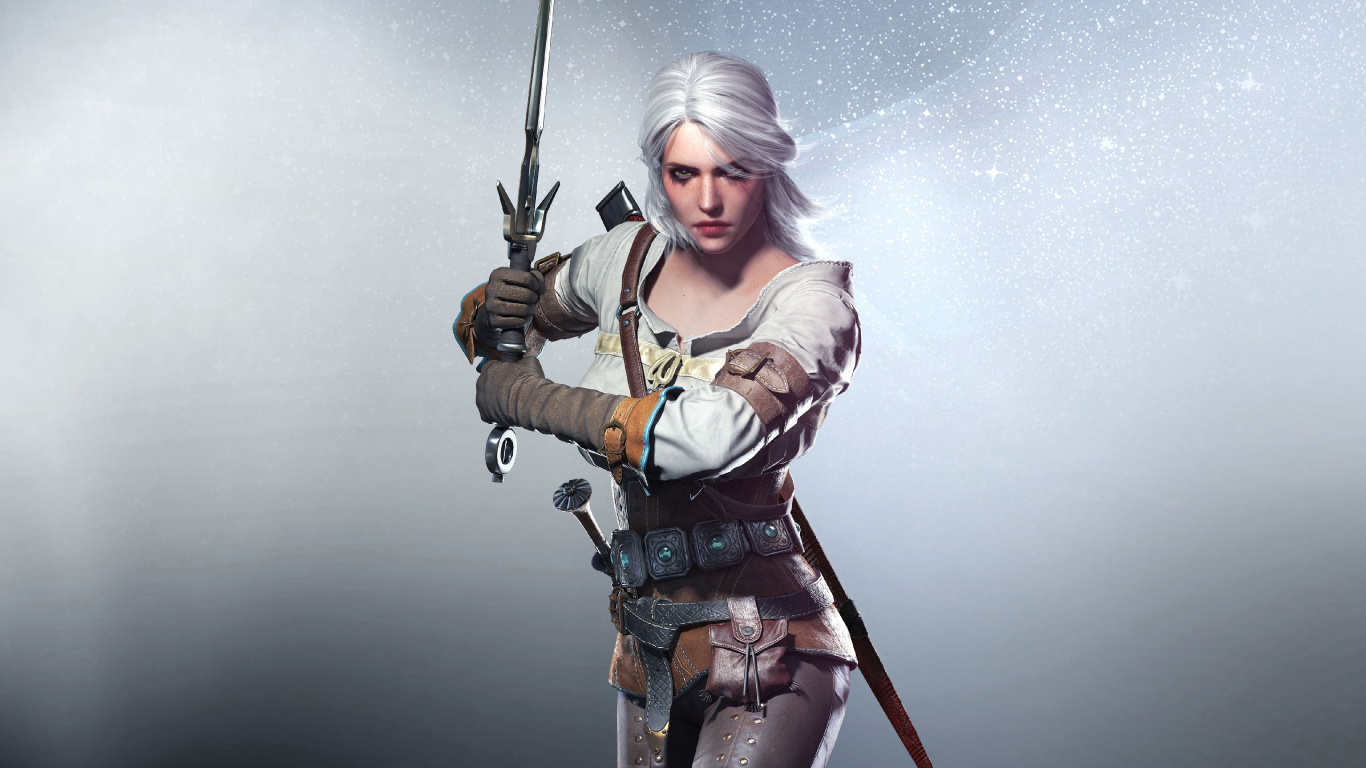 Ciri, The Witcher 3 Wild Hunt, The Witcher, Action-Figur, Illustration. Wallpaper in 1366x768 Resolution