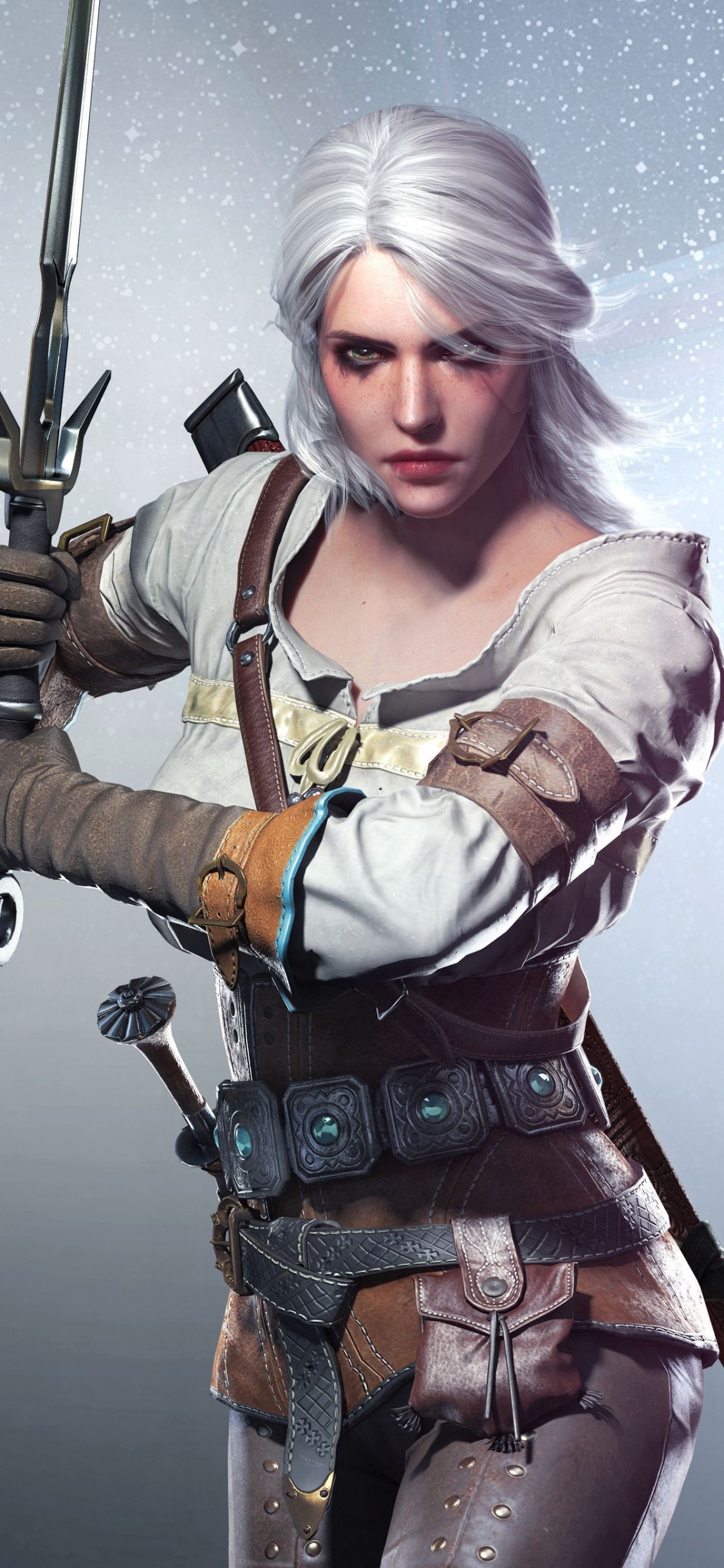 Ciri, The Witcher 3 Wild Hunt, The Witcher, Figura de Acción, Ilustración. Wallpaper in 1125x2436 Resolution