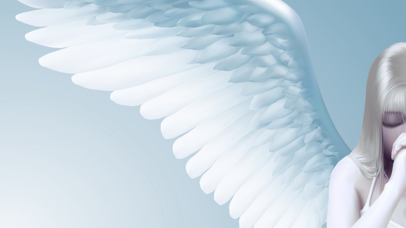 天使, 翼, 主题, 梦想, 天空 壁纸 1366x768 允许
