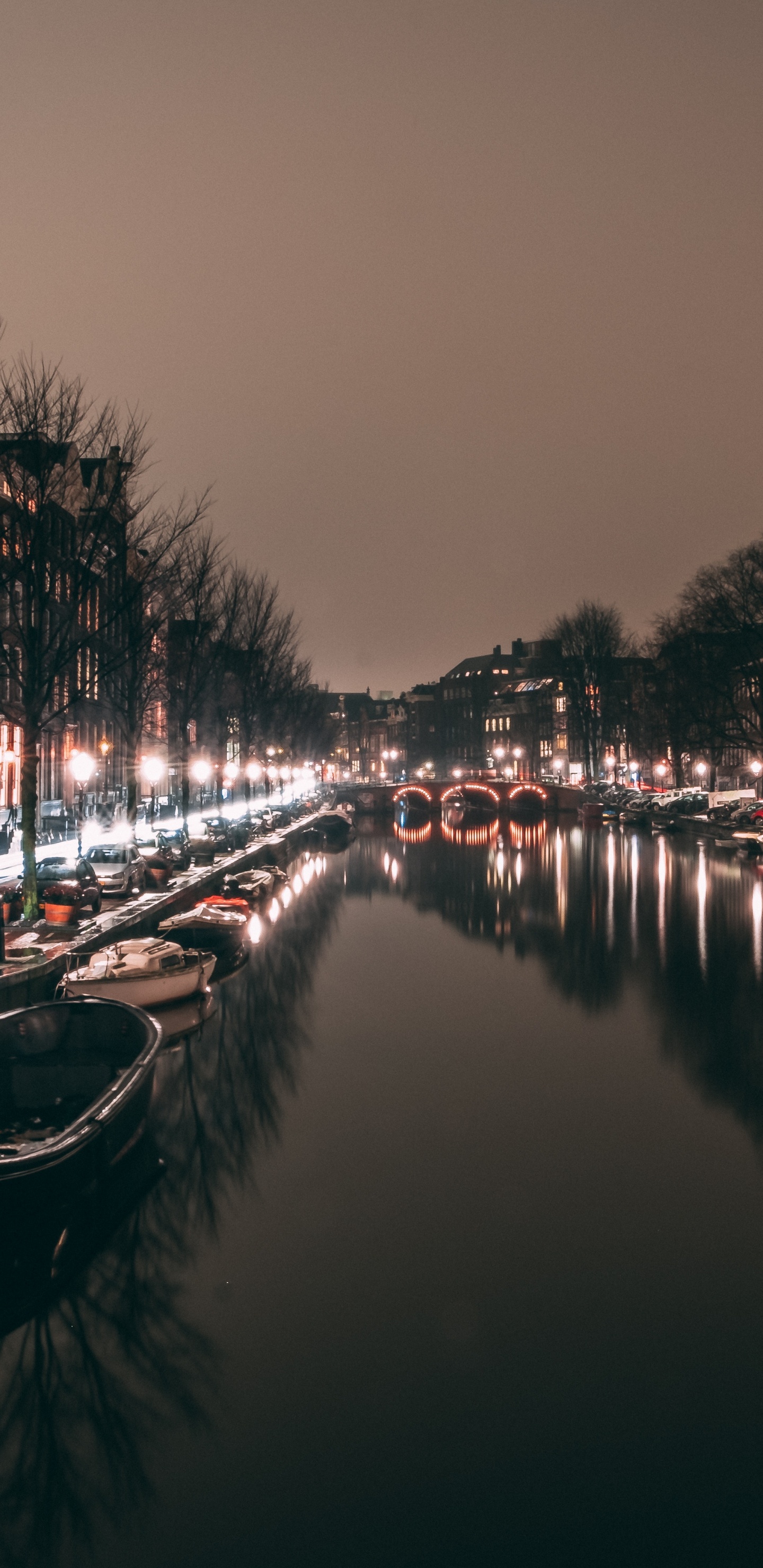 Boat on River During Night Time. Wallpaper in 1440x2960 Resolution