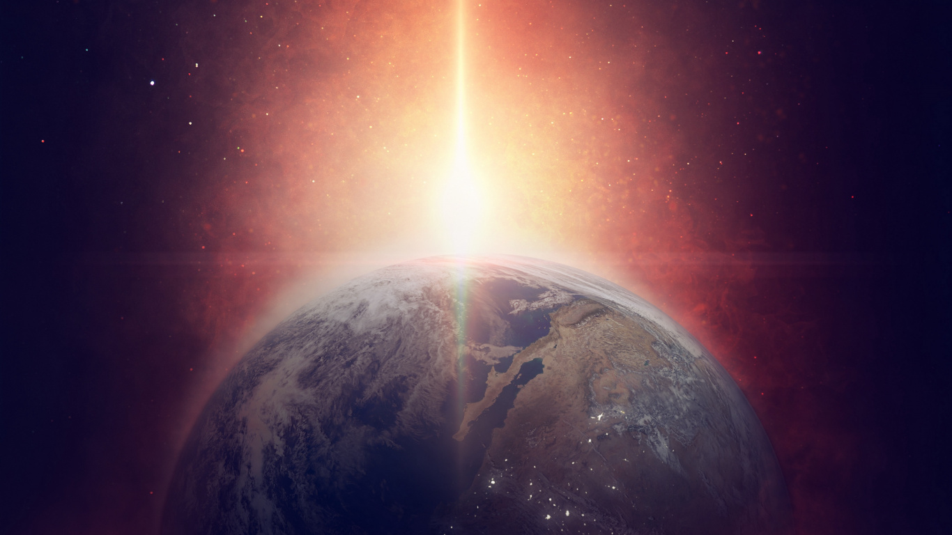 Mann, Der Nachts Auf Einer Felsformation Steht. Wallpaper in 1366x768 Resolution