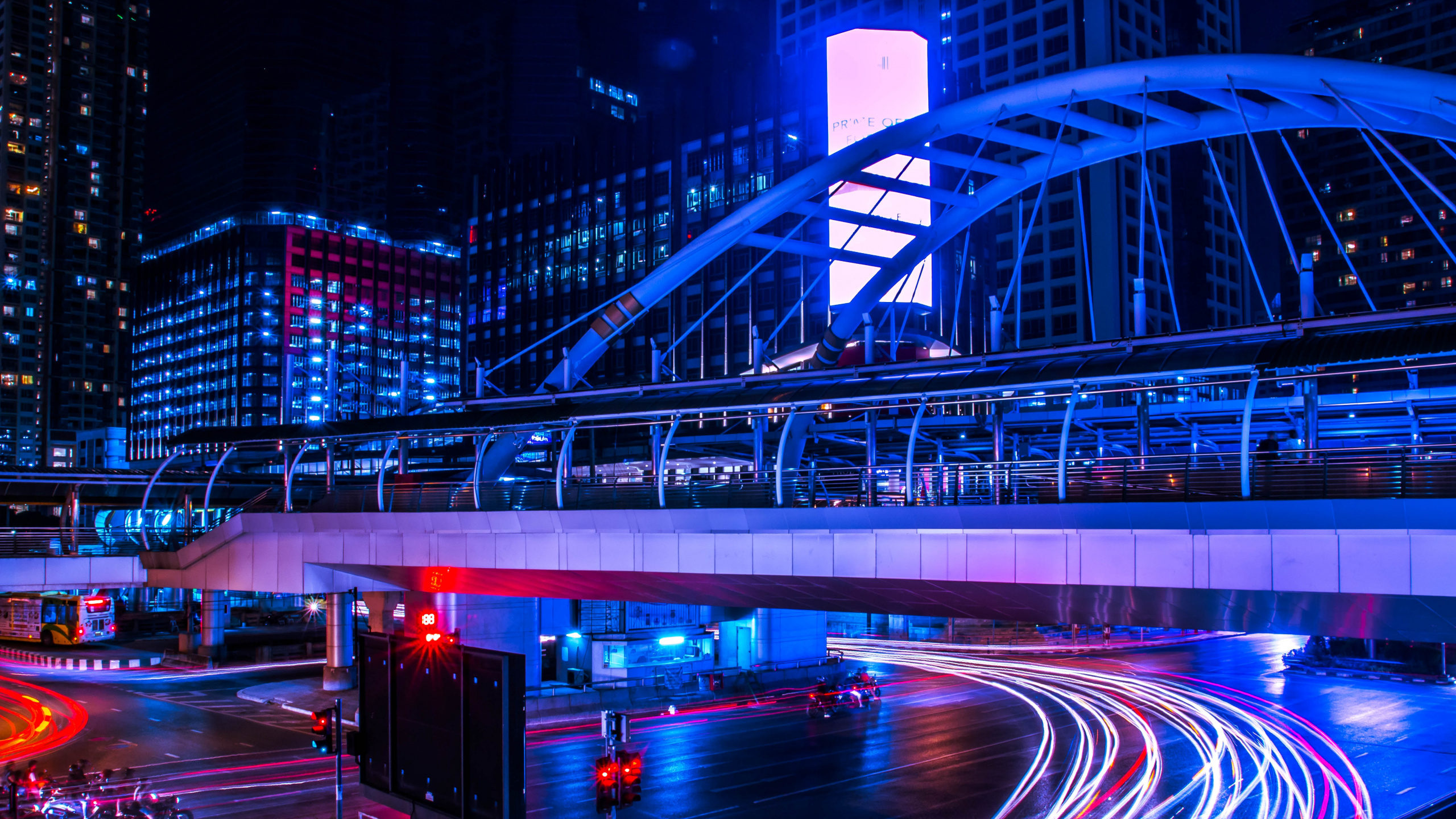 Time Lapse Photography of Cars on Road During Night Time. Wallpaper in 2560x1440 Resolution