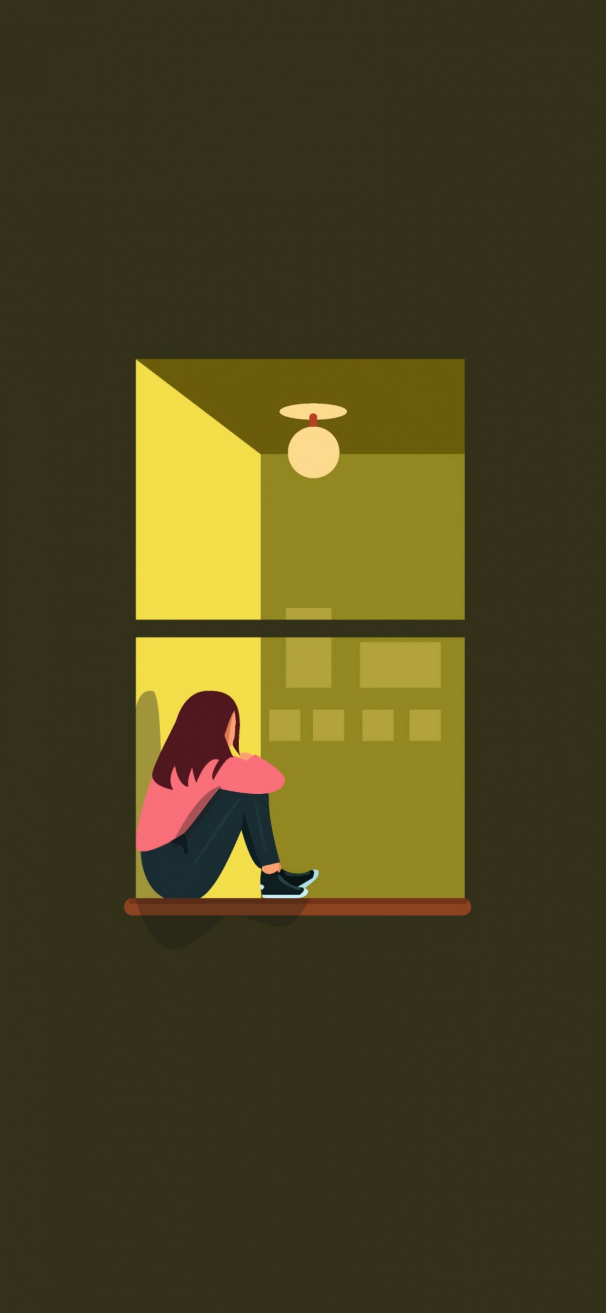 寂寞, 绿色的, 黄色的, 文本, 图形设计 壁纸 1242x2688 允许