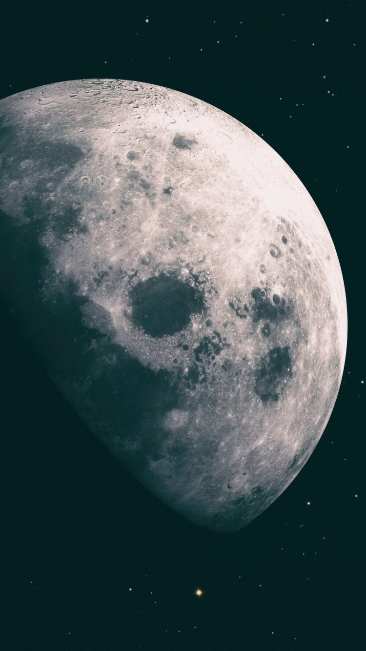 Pleine Lune Dans le Ciel Nocturne. Wallpaper in 750x1334 Resolution