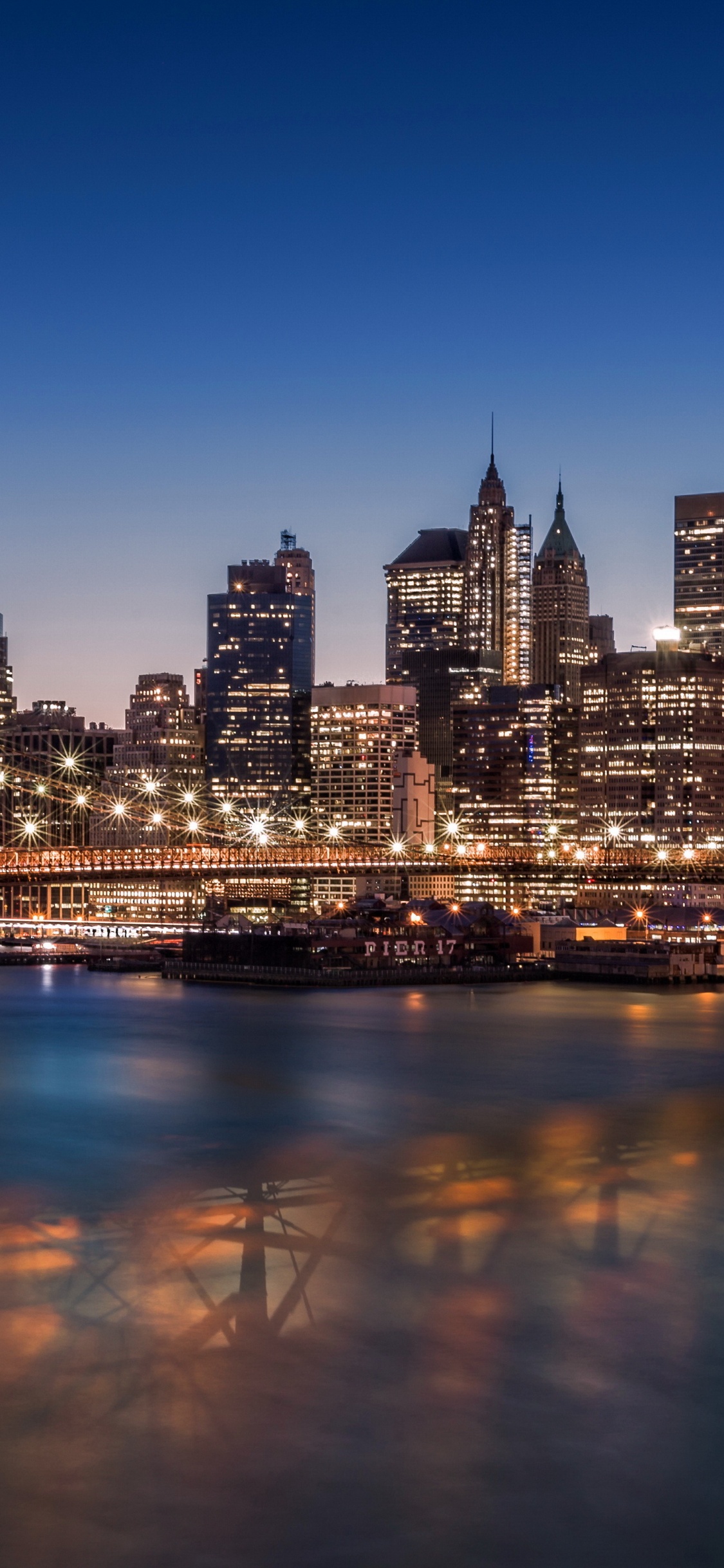 Footage, Gratte-ciel, Ciel, Pont de Brooklyn, Zone Urbaine. Wallpaper in 1125x2436 Resolution