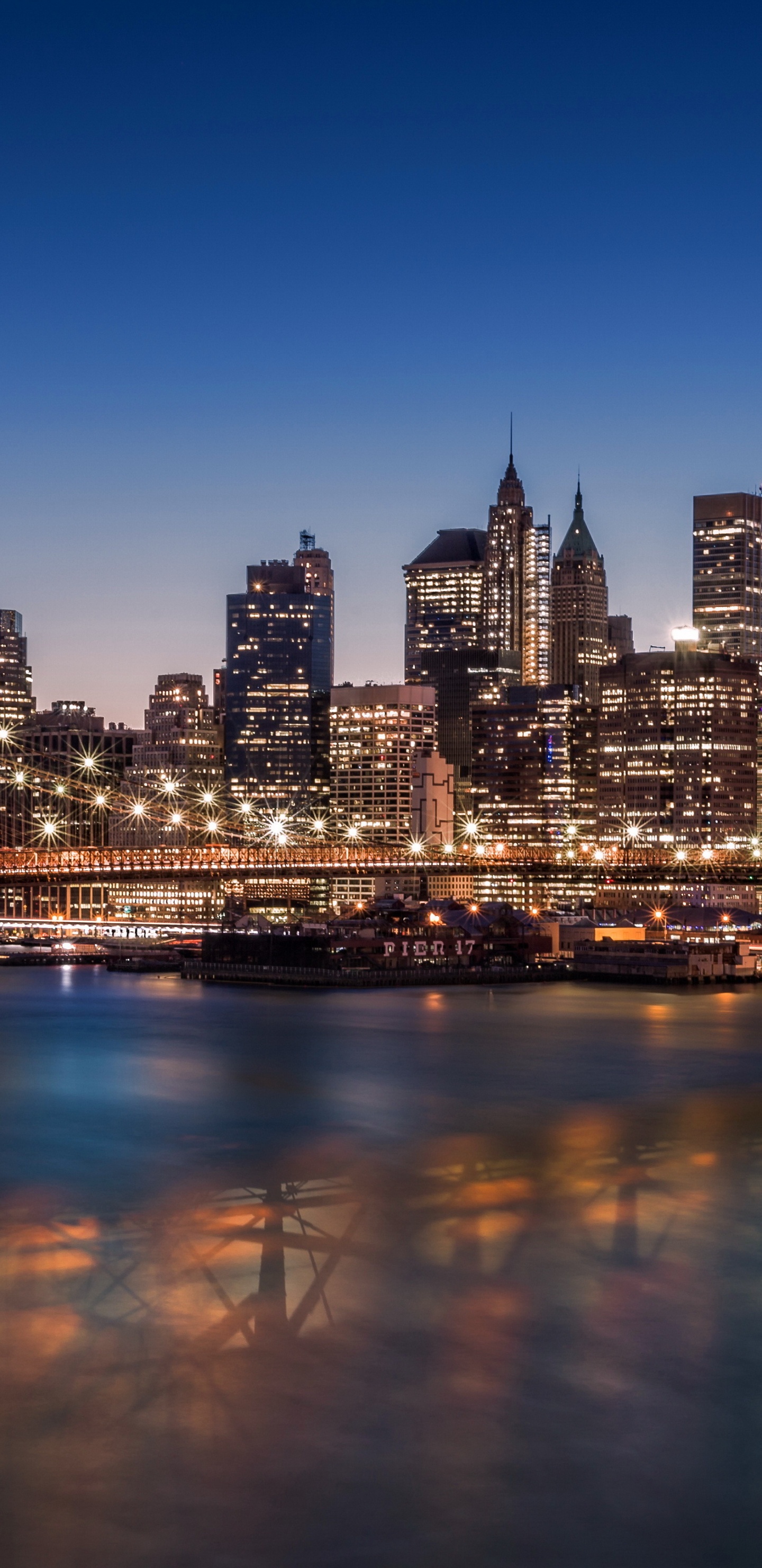 Footage, Gratte-ciel, Ciel, Pont de Brooklyn, Zone Urbaine. Wallpaper in 1440x2960 Resolution