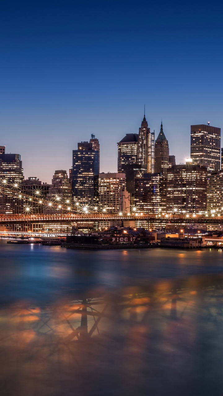 Footage, Skyscraper, Sky, Brooklyn Bridge, Urban Area. Wallpaper in 720x1280 Resolution