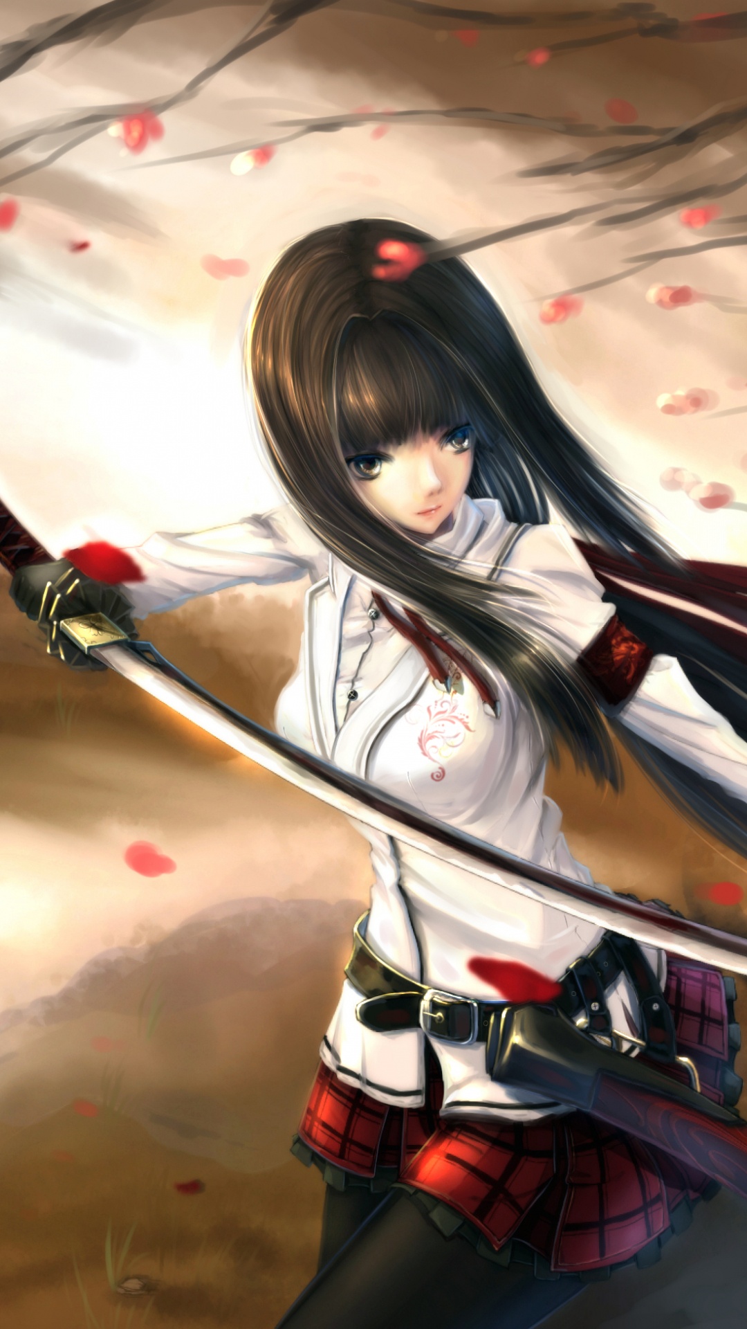 Black Haired Female Anime Character. Wallpaper in 1080x1920 Resolution