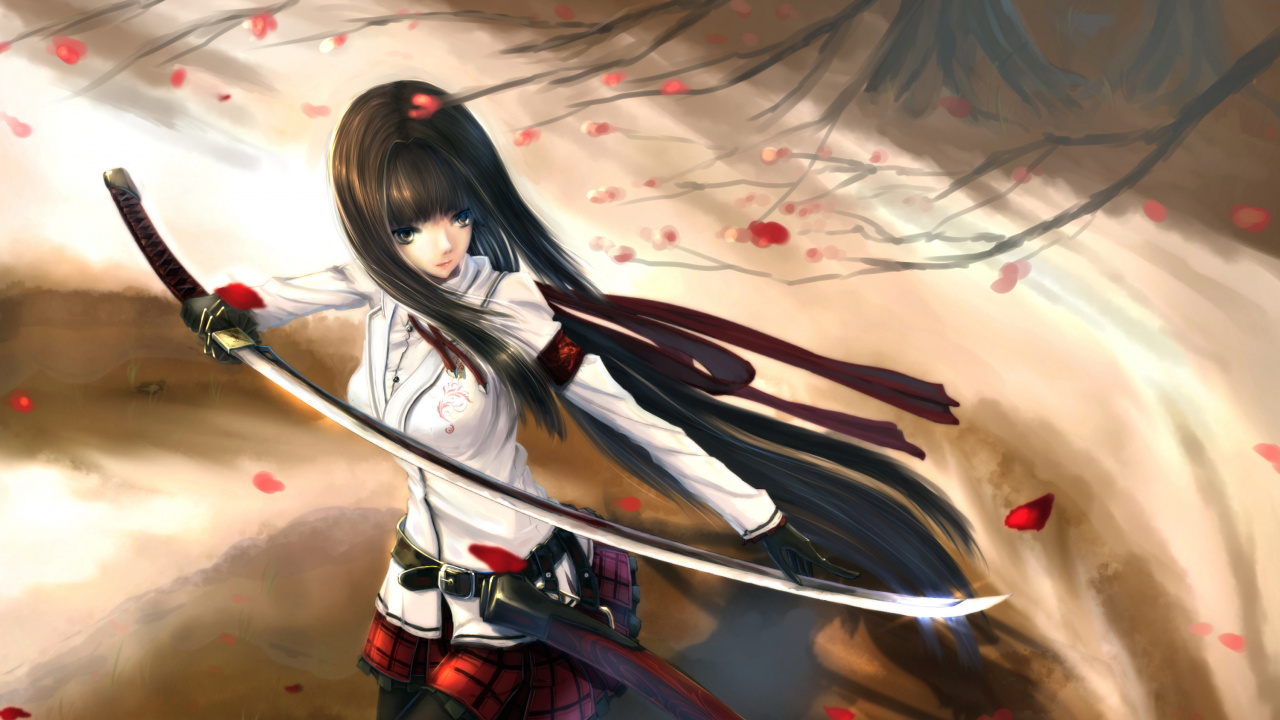 Black Haired Female Anime Character. Wallpaper in 1280x720 Resolution