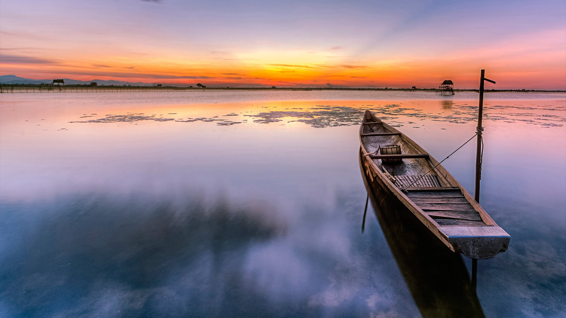 ZTE, ZTE Axon M, Reflection, Sunset, Watercraft. Wallpaper in 1920x1080 Resolution