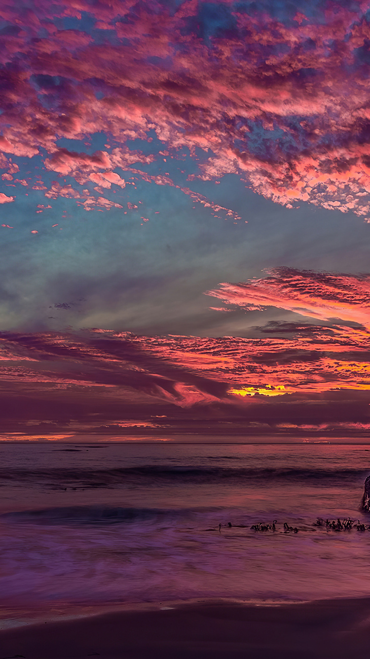 Cloud, Water, Atmosphere, Natural Landscape, Afterglow. Wallpaper in 750x1334 Resolution