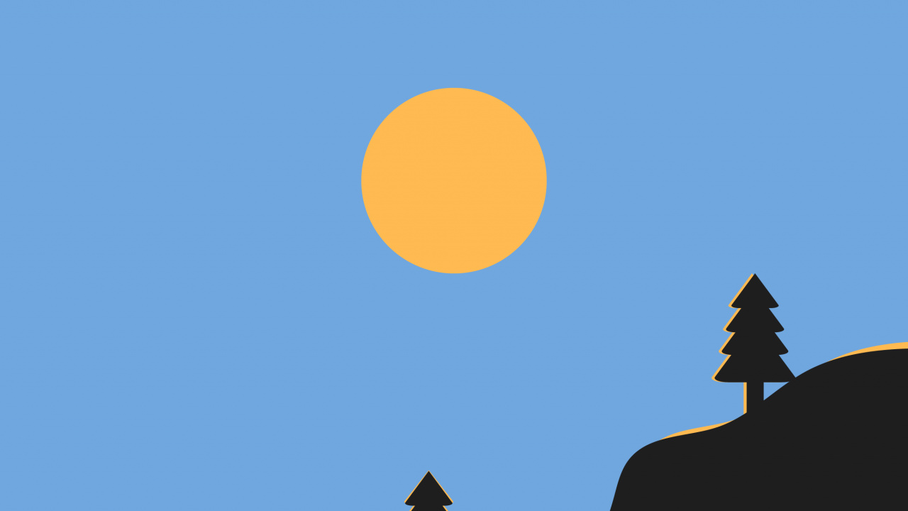 Minimalistisches Telefon, Mond, Naturlandschaft, Woody Pflanze, Piste. Wallpaper in 1280x720 Resolution