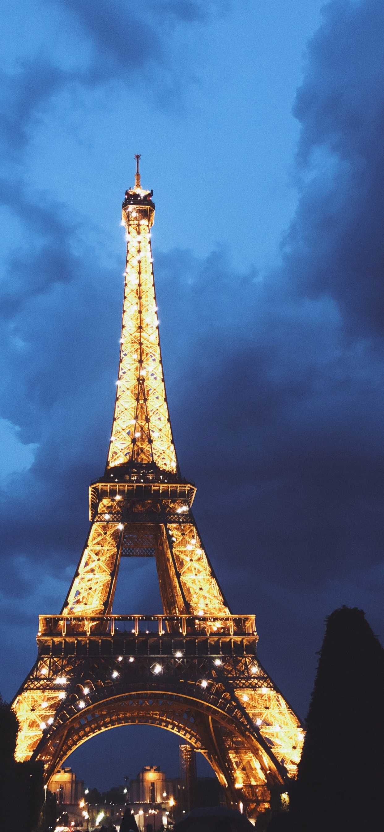 Eiffel Tower, Tourist Attraction, National Historic Landmark, Monument, Blue. Wallpaper in 1242x2688 Resolution