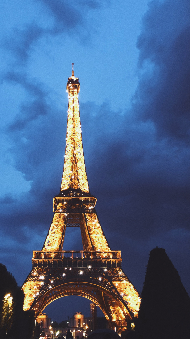 Tour Eiffel, Attraction Touristique, National Historic Landmark, Monument, Blue. Wallpaper in 750x1334 Resolution