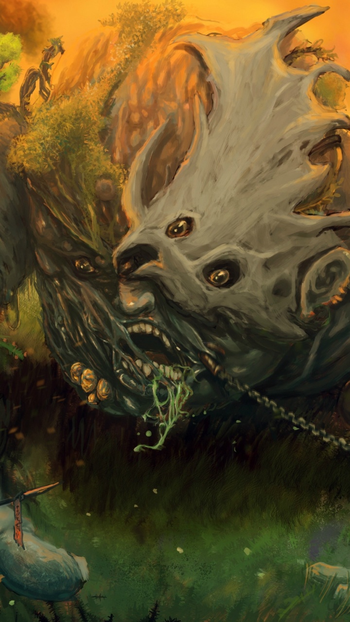 Gray Dragon on Water Painting. Wallpaper in 720x1280 Resolution