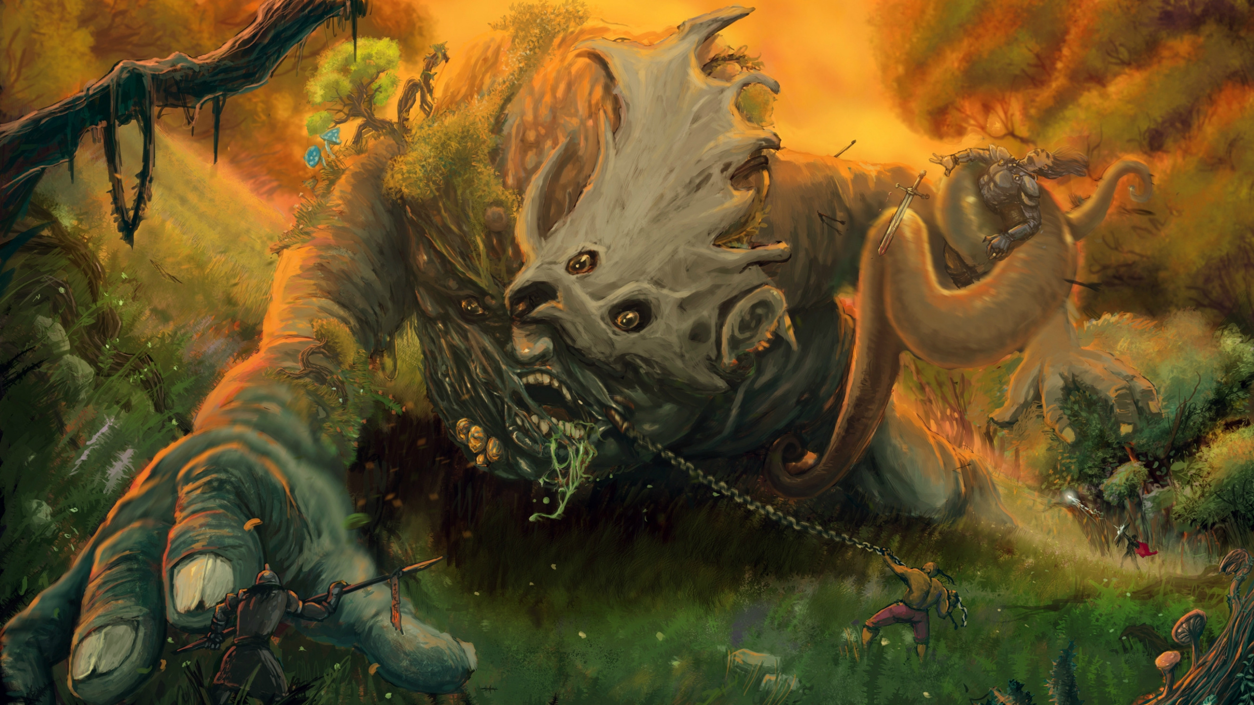 Grauer Drache Auf Wassermalerei. Wallpaper in 2560x1440 Resolution