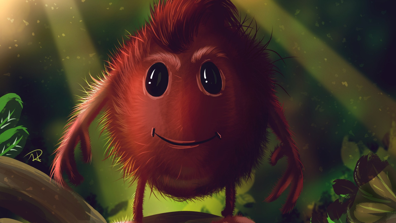 Brown Animal Cartoon Character in Green and White Dress. Wallpaper in 1280x720 Resolution