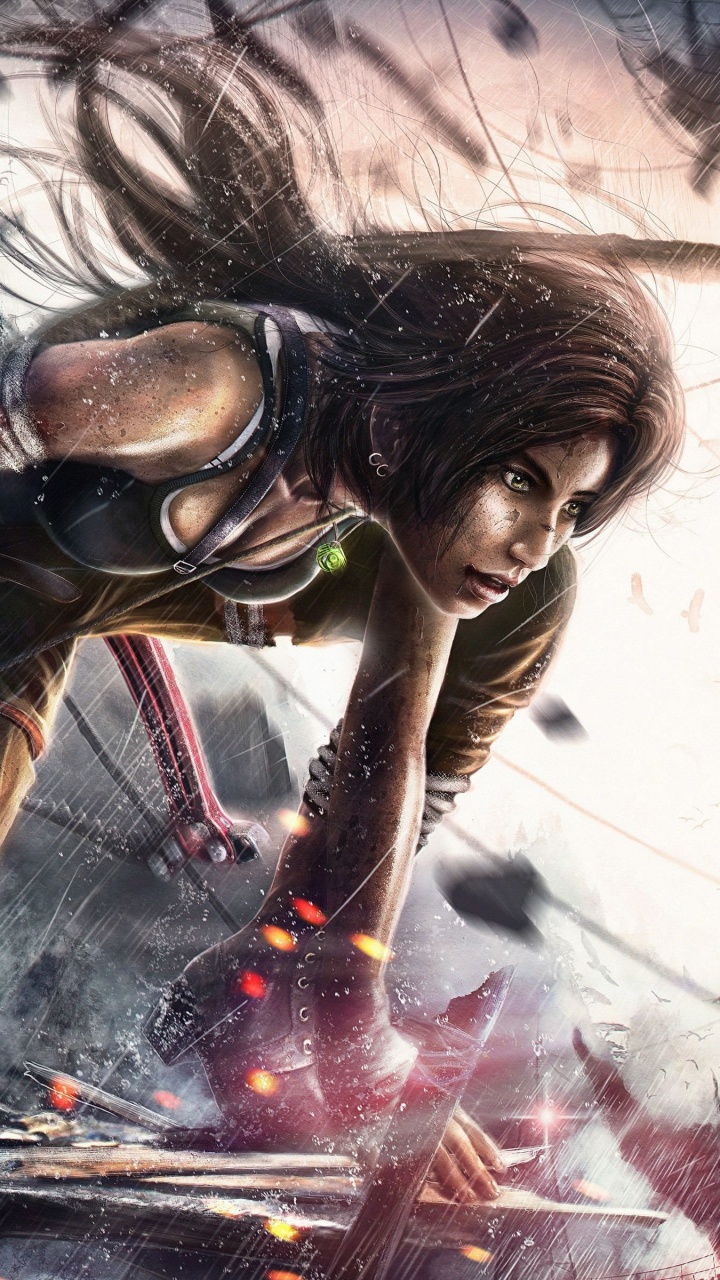Lara Croft, Tomb Raider, Ilustración, Arte, Diseño Gráfico. Wallpaper in 720x1280 Resolution