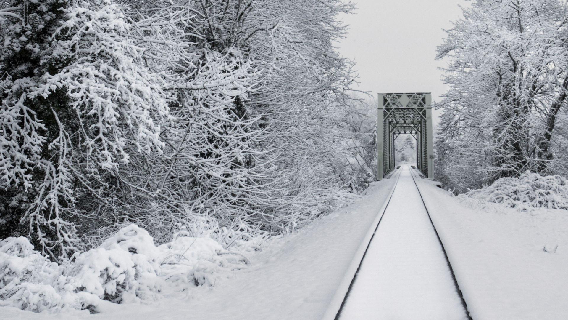 Train Tracks in Snow, Train, Rail Transport, Snow, Track. Wallpaper in 1920x1080 Resolution
