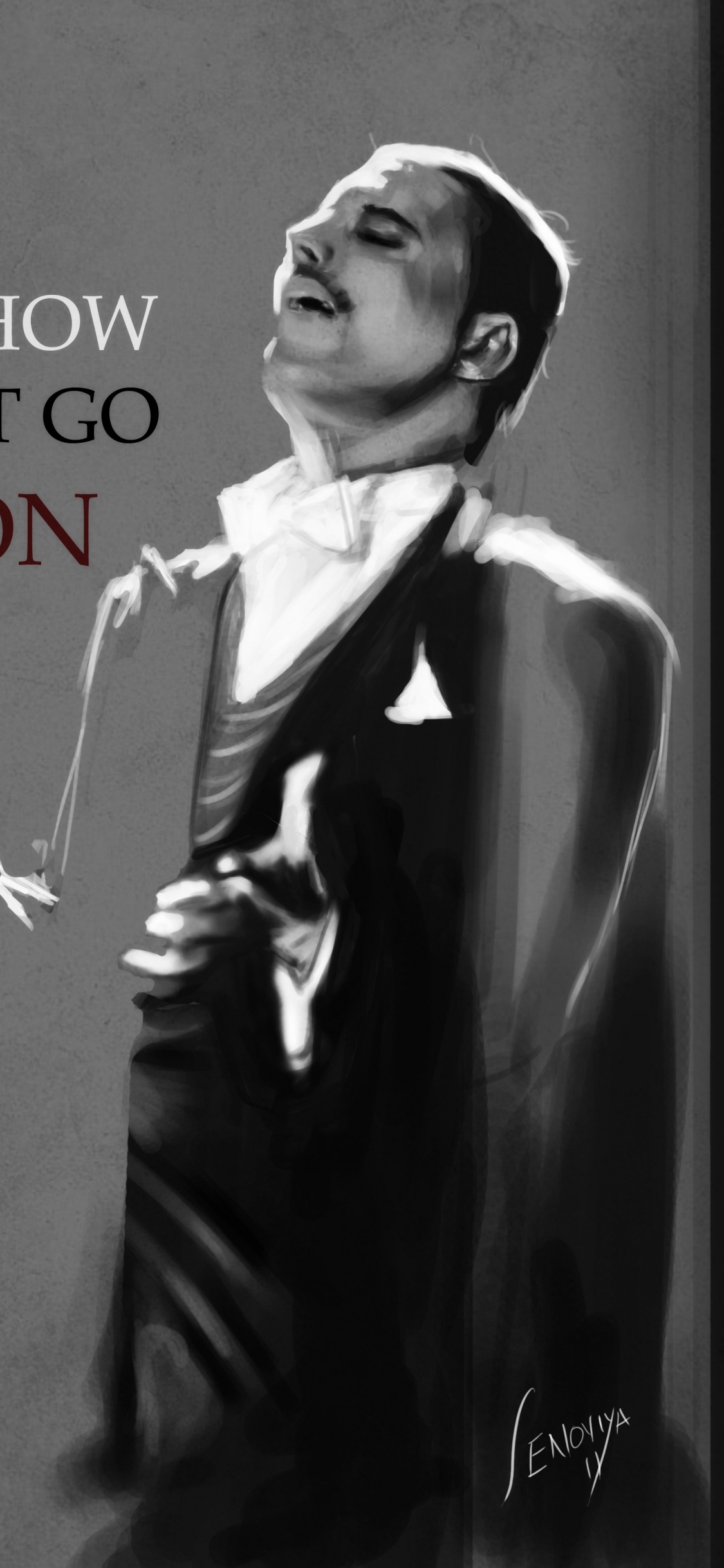 Queen, Productivity, Arm, Music, Monochrome Mode. Wallpaper in 1125x2436 Resolution