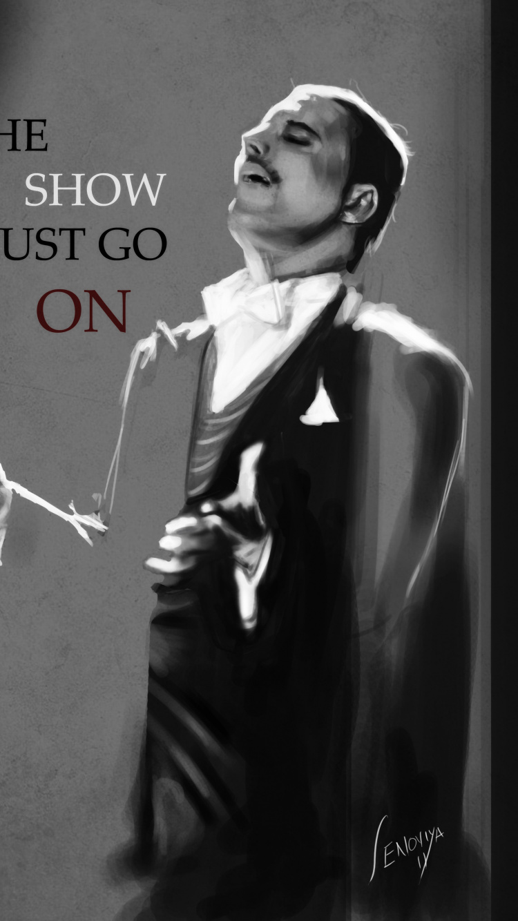 Queen, Produktivität, Arm, Musik, Monochrome-Modus. Wallpaper in 750x1334 Resolution