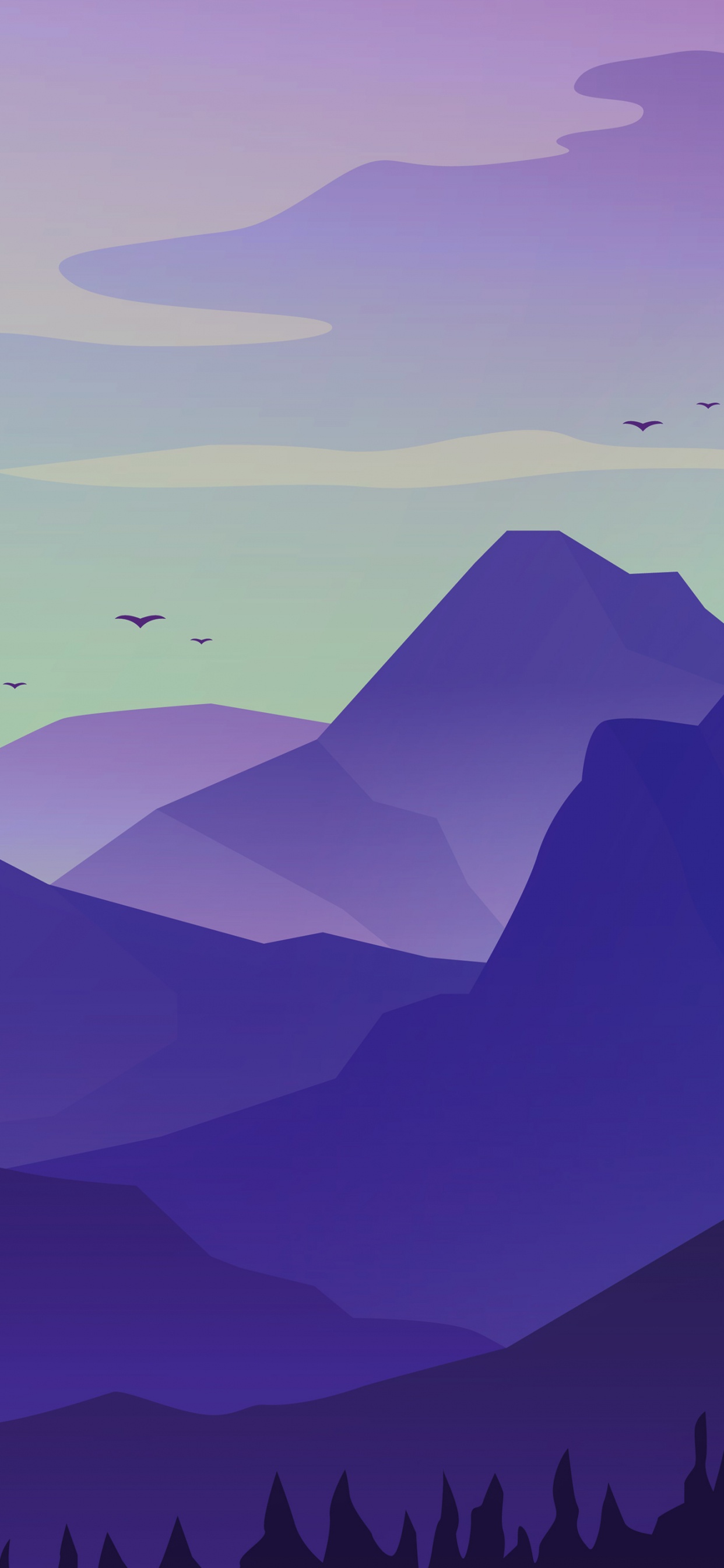 Summit, Atmosphere, Ecoregion, Mountain, Purple. Wallpaper in 1242x2688 Resolution
