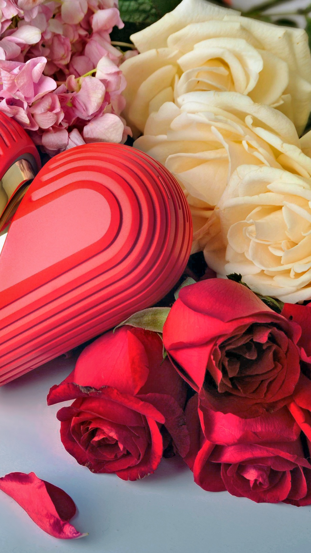 Valentines Day, Bouquet, Flower, Red, Cut Flowers. Wallpaper in 1080x1920 Resolution