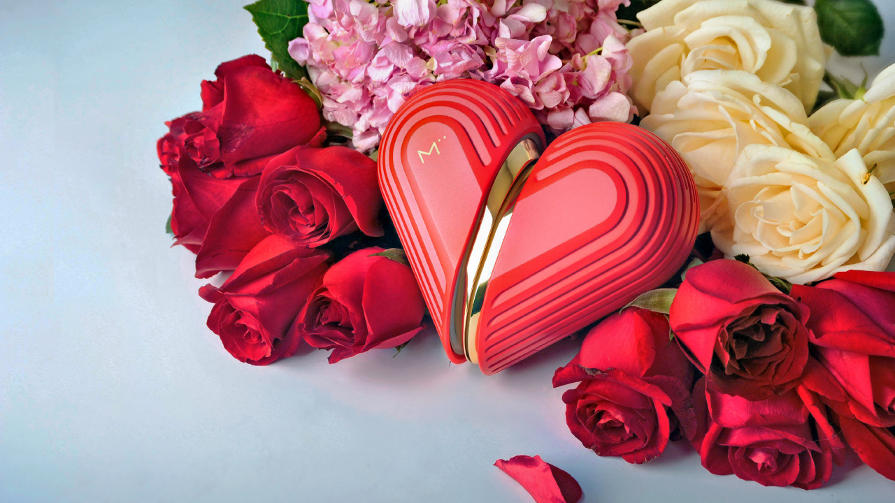 Valentines Day, Bouquet, Flower, Red, Cut Flowers. Wallpaper in 1280x720 Resolution