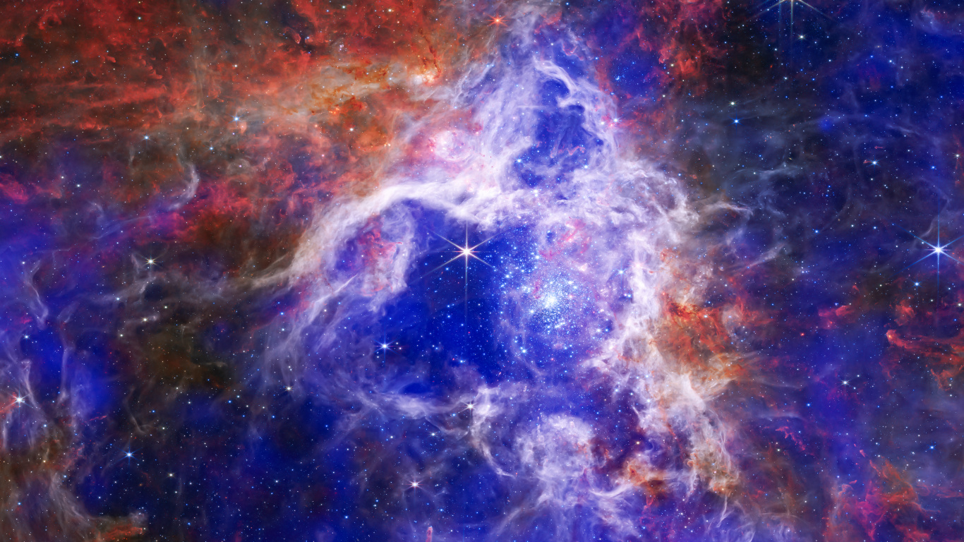 Download 1366x768 Wallpaper Terre, Nébuleuse, Galaxie, Nébuleuse De La Tarentule, Télescope Spatial James Webb Terre, Nébuleuse, Galaxie, Nébuleuse De La Tarentule, Télescope Spatial James Webb. Wallpaper in 1366x768 Resolution