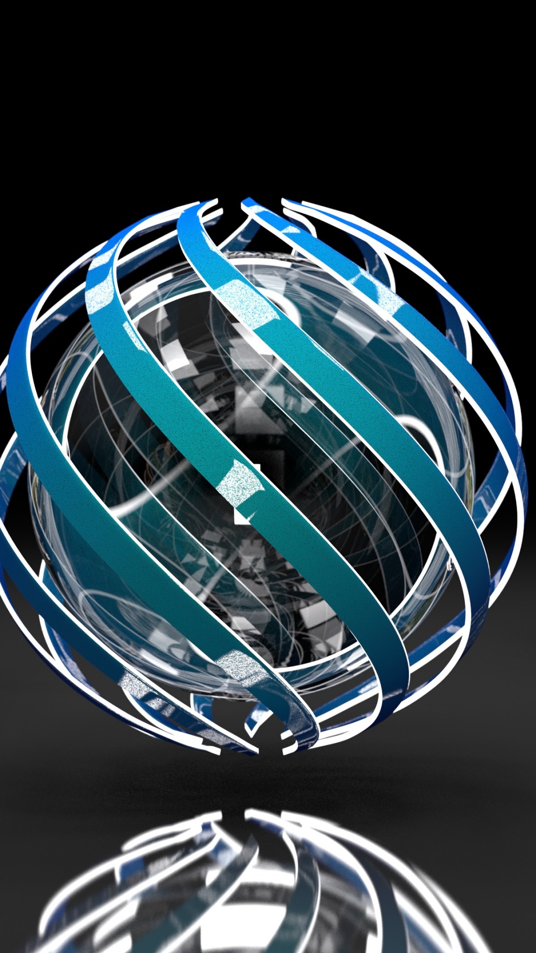 Blue Green and Yellow Glass Ball. Wallpaper in 1080x1920 Resolution