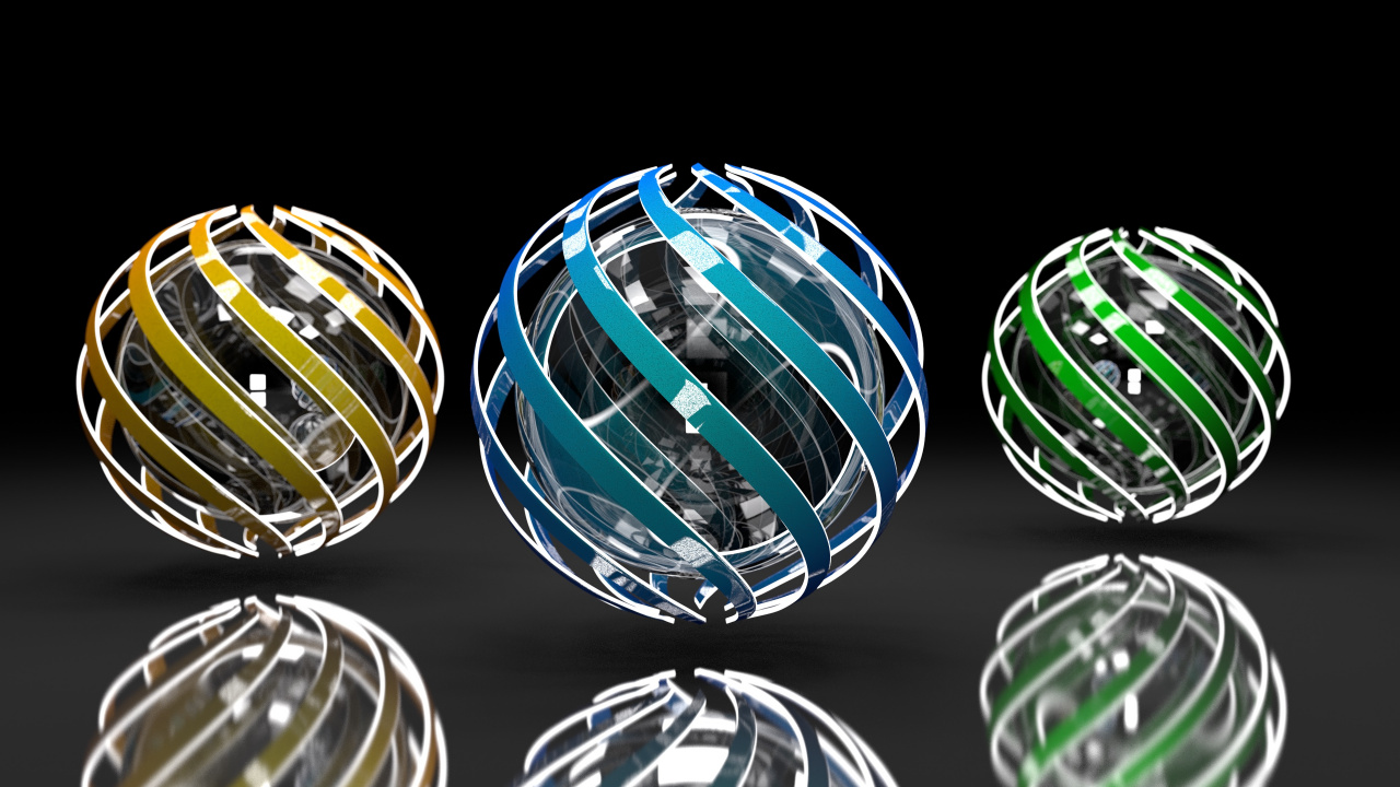 Blue Green and Yellow Glass Ball. Wallpaper in 1280x720 Resolution