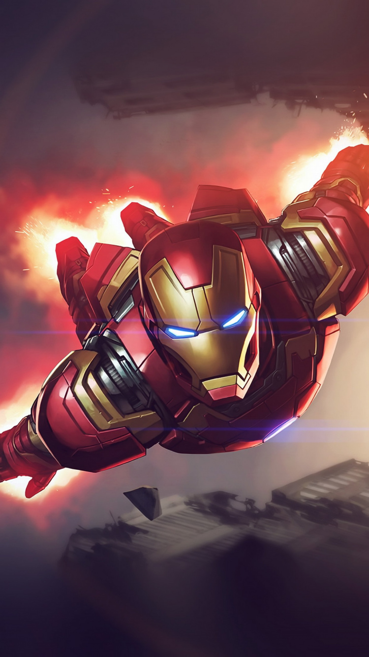 Iron Man, Jarvis, Android, Cartoon, Avengers. Wallpaper in 750x1334 Resolution