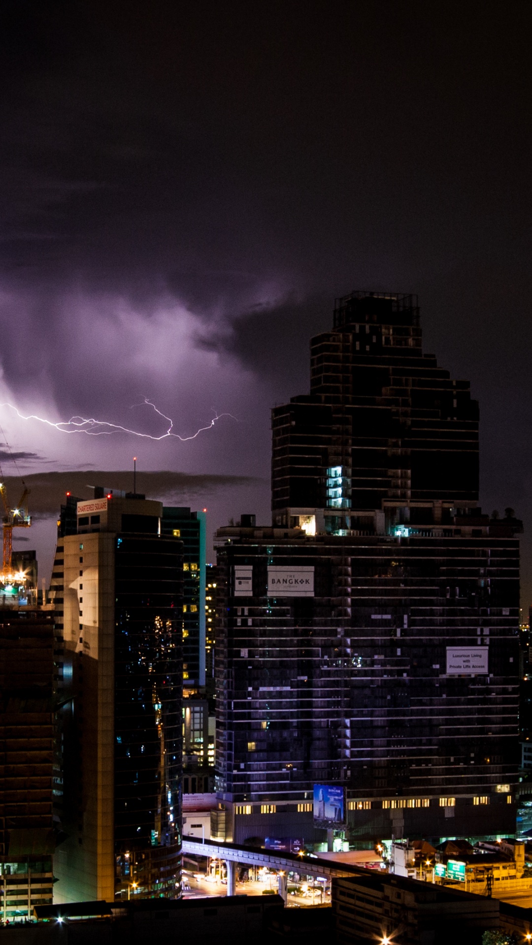 城市景观, 城市, 大都会, 天际线, 闪电 壁纸 1080x1920 允许