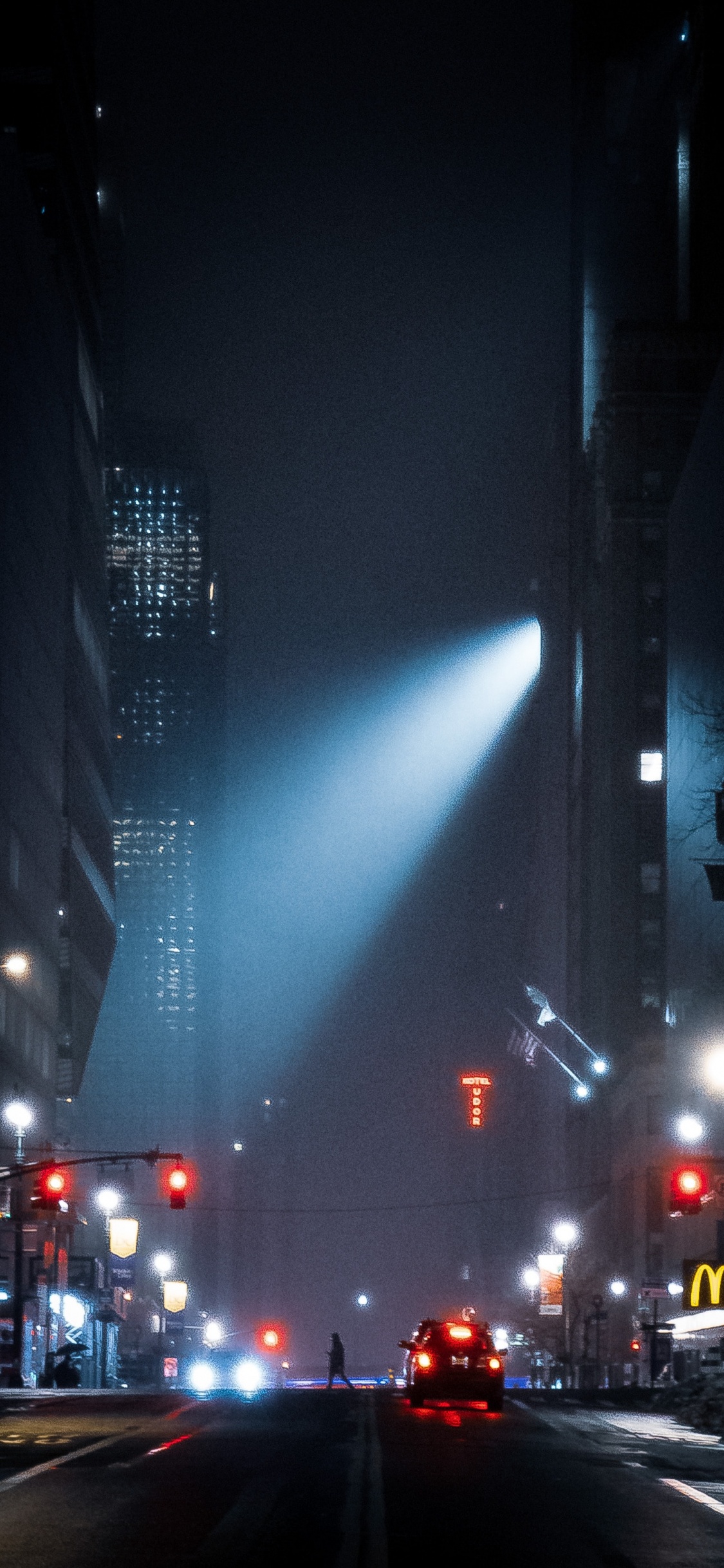 Conception, Atmosphère, Bâtiment, Gratte-ciel, L'éclairage Automobile. Wallpaper in 1125x2436 Resolution