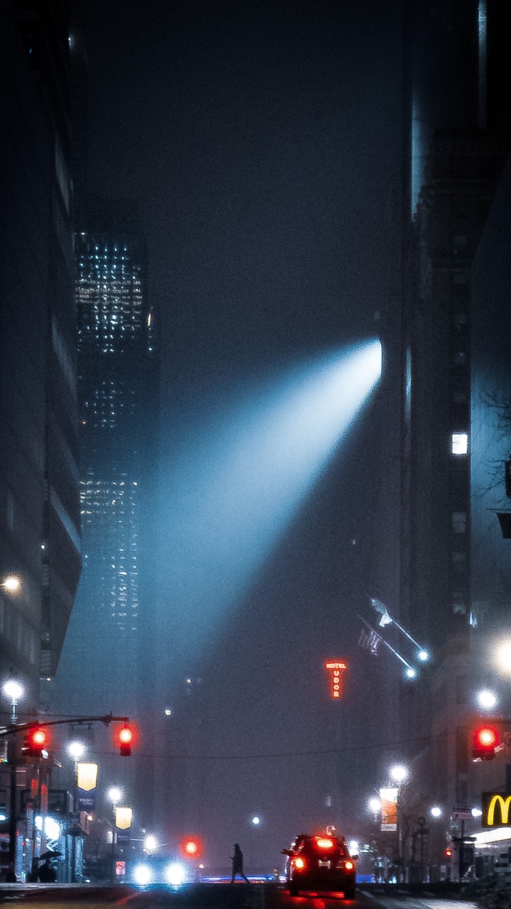 Conception, Atmosphère, Bâtiment, Gratte-ciel, L'éclairage Automobile. Wallpaper in 720x1280 Resolution