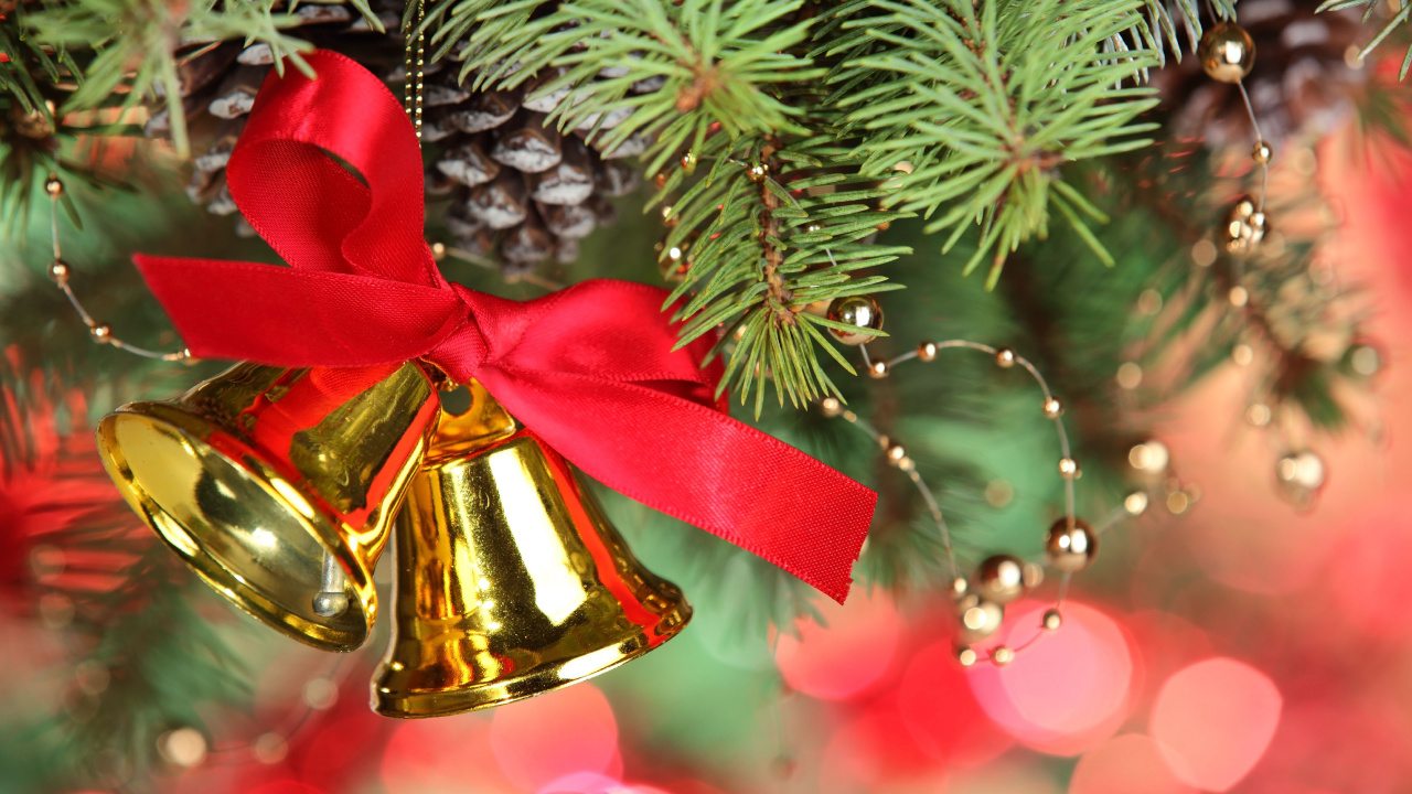 Weihnachtsdekoration, Weihnachten, Jingle Bell, Weihnachtsbaum, Christmas Ornament. Wallpaper in 1280x720 Resolution