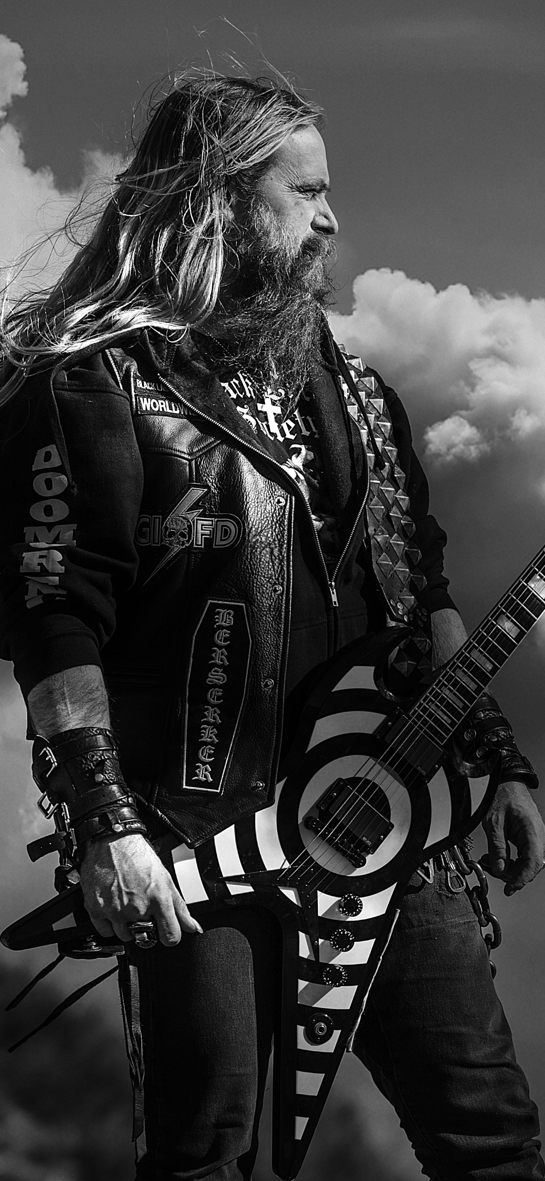 Zakk Wylde, Black Label Society, Heavy Metal, Scars, Guitar. Wallpaper in 1125x2436 Resolution