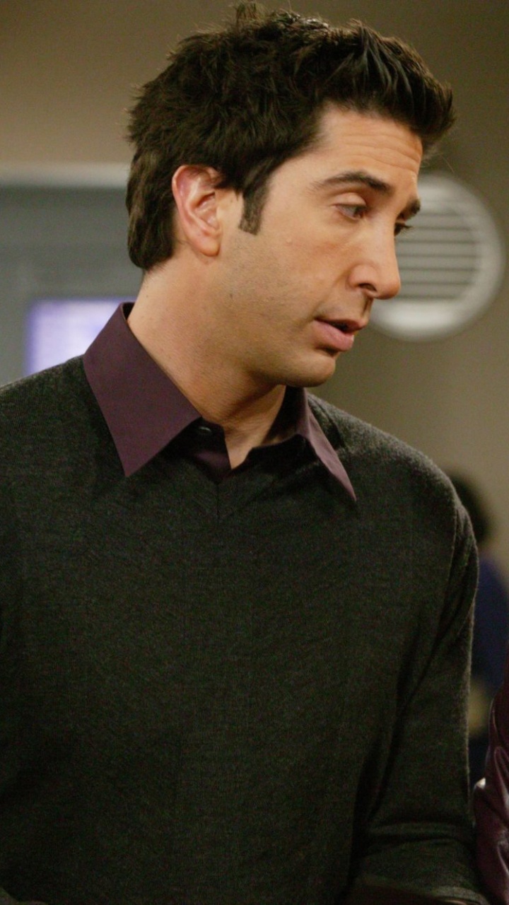 David Schwimmer, Ami, Ross Geller, Amusement, Interaction. Wallpaper in 720x1280 Resolution